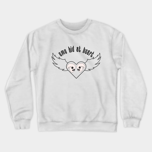 Emo Kid At Heart Crewneck Sweatshirt by rachelaranha
